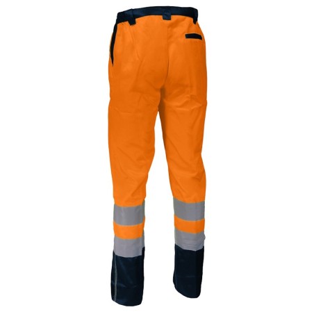 Pantalon haute visibilité orange SINGER PUMO vue arrière avec bandes réfléchissantes