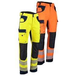Pantalon haute visibilité renforcé multipoches DEFENSE POLARISATION LMA jaune et orange