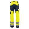 Pantalon haute visibilité jaune renforcé LMA POLARISATION vue arrière avec renforts et bandes réfléchissantes