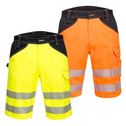 Bermuda de travail Haute Visibilité 2 bandes réfléchissantes - PW3 HI-VIS de PORTWEST