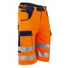 Bermuda de travail haute visibilité orange LMA avec bandes réfléchissantes
