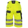Bermuda de travail haute visibilité jaune LMA vue arrière avec poches et bandes réfléchissantes