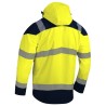 Parka haute visibilité PREMIA jaune SINGER vue dos capuche amovible