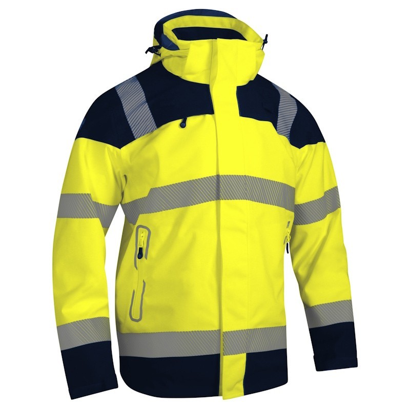 Parka haute visibilité imperméable PREMIA jaune SINGER vue face