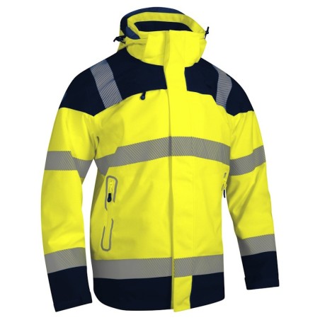 Parka haute visibilité imperméable PREMIA jaune SINGER vue face