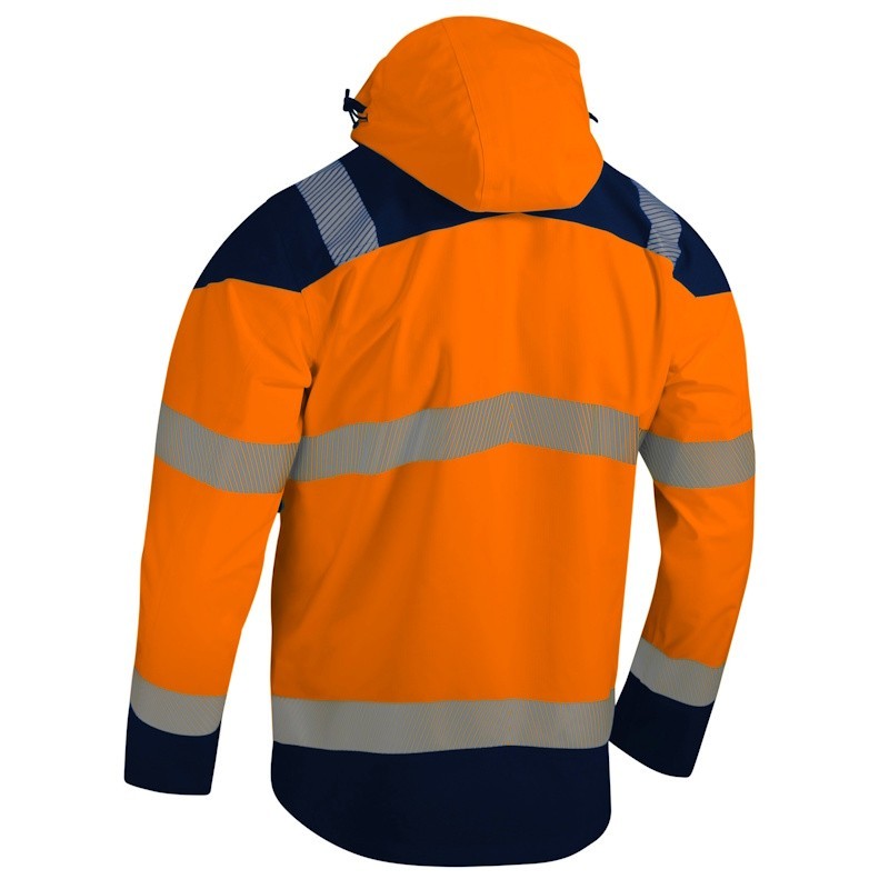 Parka haute visibilité PREMIO orange SINGER vue dos capuche