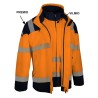 Parka haute visibilité imperméable PREMIO orange SINGER avec la veste softshell VILMIO