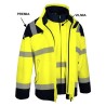 Parka haute visibilité imperméable PREMIA jaune SINGER avec la veste Softshell VILMIA
