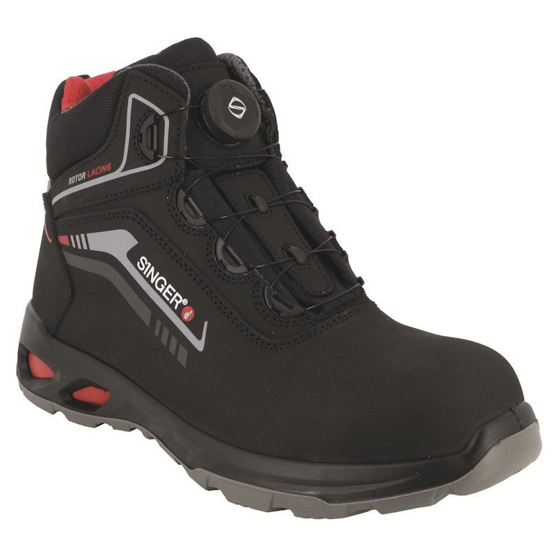 Chaussure de sécurité haute S3S à laçage rotor MONZA Singer vue profil