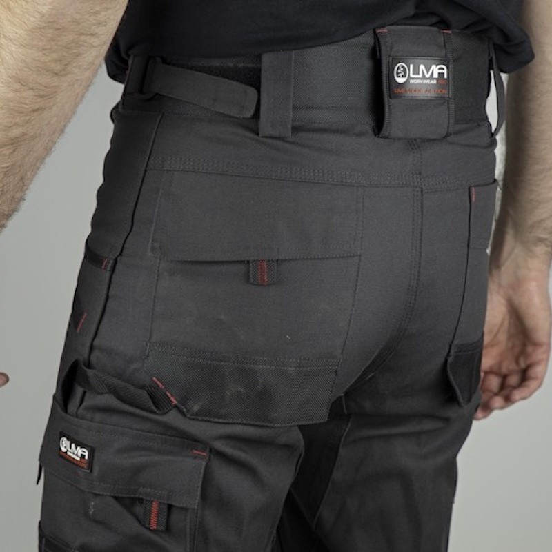 Pantalon de travail ARGILE LMA détail poche arrière et ceinture