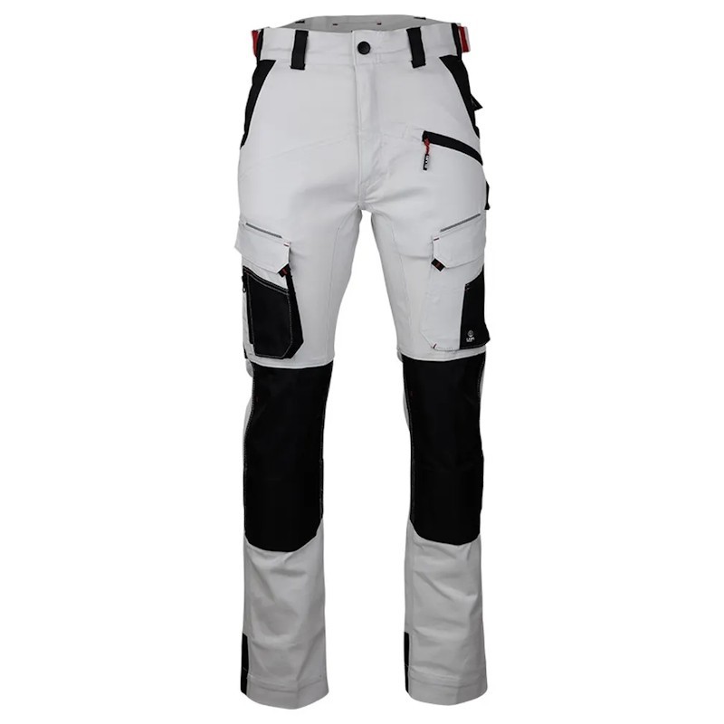 Pantalon de travail CELLULE LMA blanc gris nuit vue de face