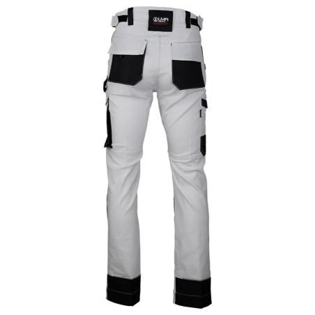 Pantalon de travail CELLULE LMA blanc gris nuit vue arrière