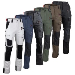 Pantalon de travail stretch LMA gamme multicolore vue d’ensemble