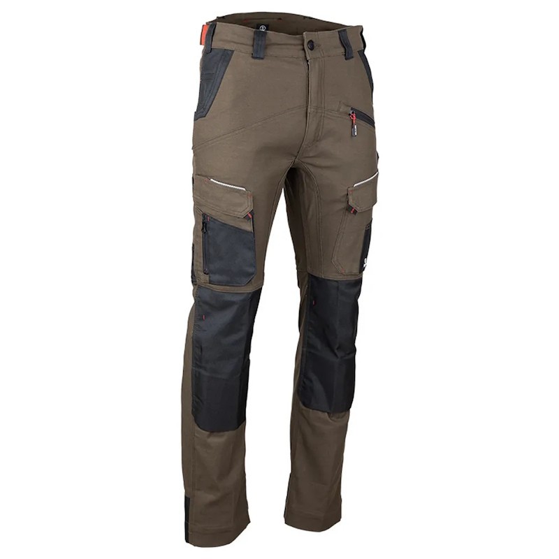 Pantalon de travail stretch SONIQUE LMA marron noir vue de face