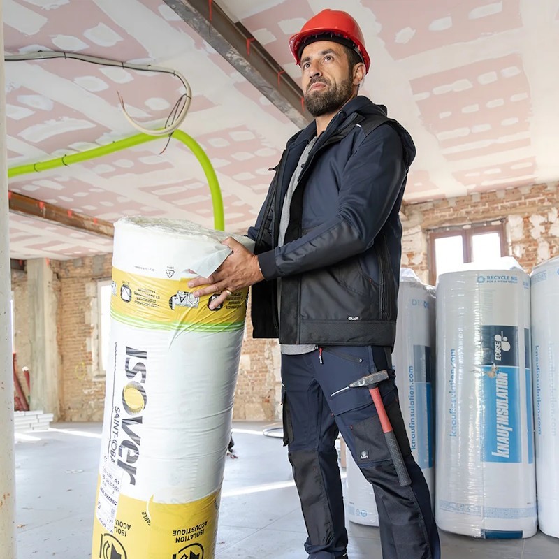 Pantalon de travail stretch STELLAIRE LMA en situation chantier