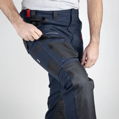 Pantalon de travail STELLAIRE LMA bleu marine noir détail genou