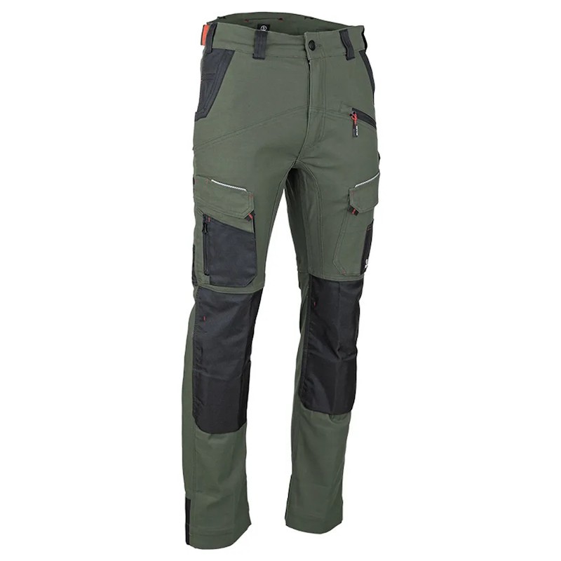 Pantalon de travail stretch MEMORY LMA kaki noir vue de face