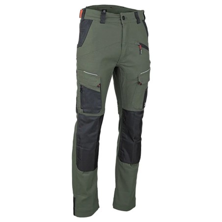 Pantalon de travail stretch MEMORY LMA kaki noir vue de face