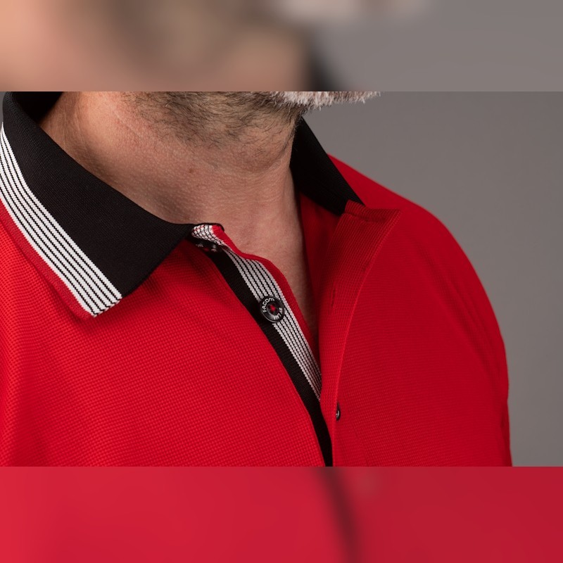 Polo homme polycoton Facom rouge détail boutons
