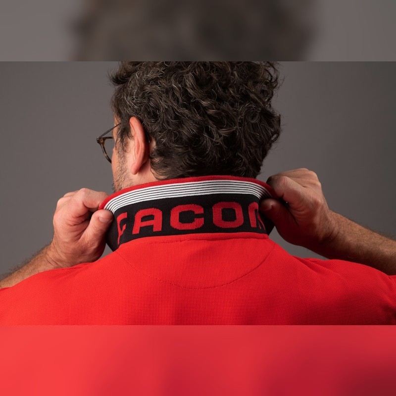 Polo homme polycoton Facom rouge détail col