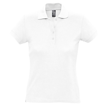Polo femme coton Ringspun blanc SOL'S PASSION vue face