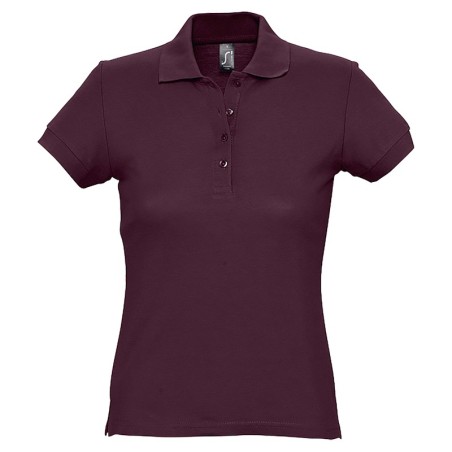 Polo femme coton Ringspun bordeaux SOL'S PASSION vue face