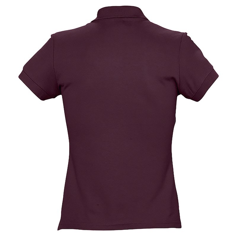 Polo femme coton Ringspun bordeaux SOL'S PASSION vue dos
