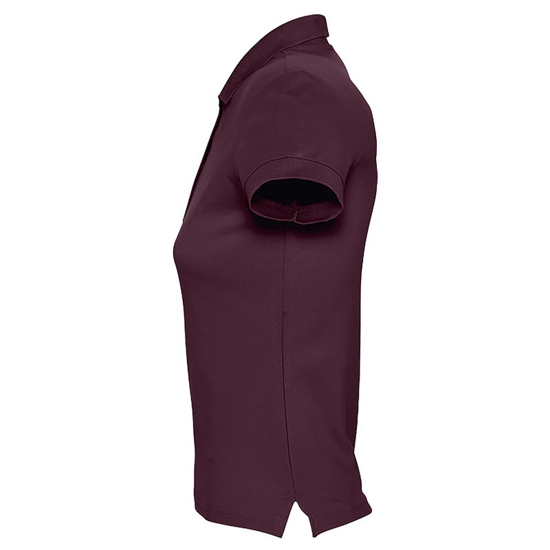 Polo femme coton Ringspun bordeaux SOL'S PASSION vue profil