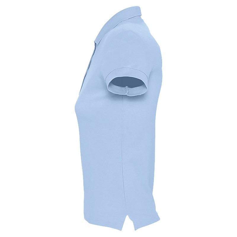 Polo femme coton Ringspun bleu ciel SOL'S PASSION vue profil
