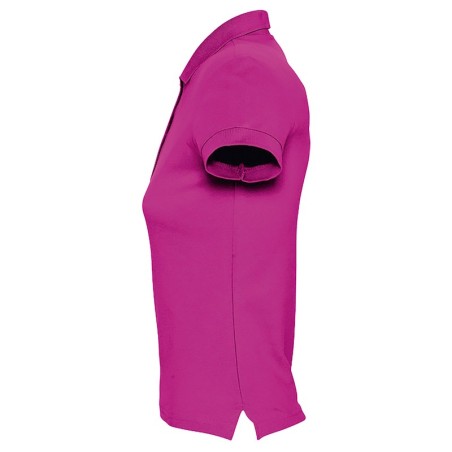 Polo femme coton Ringspun fuchsia SOL'S PASSION vue profil