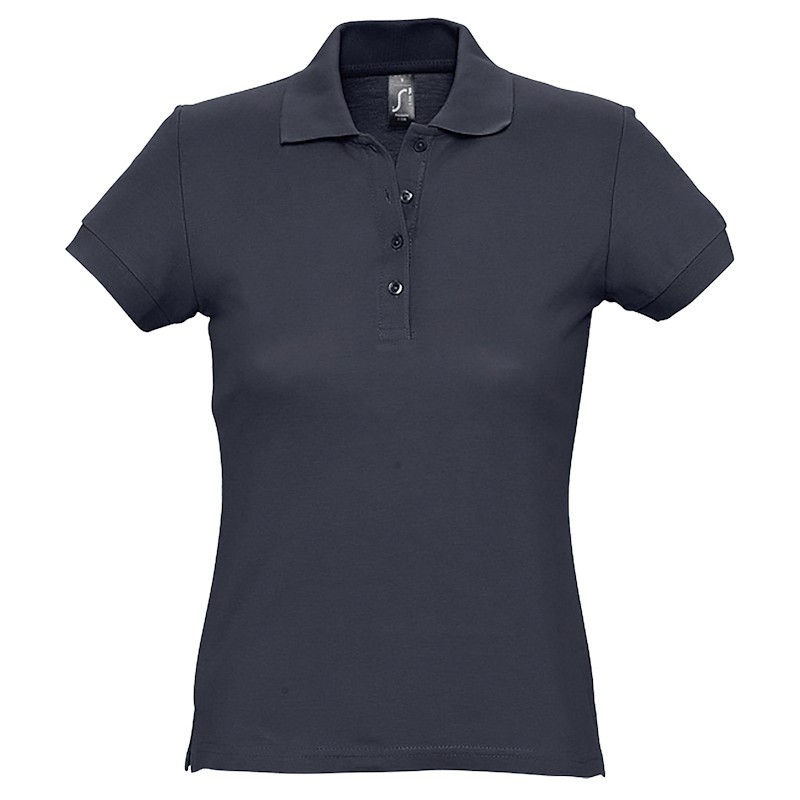 Polo femme coton Ringspun bleu marine SOL'S PASSION vue face