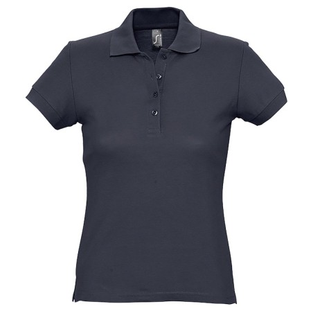 Polo femme coton Ringspun bleu marine SOL'S PASSION vue face