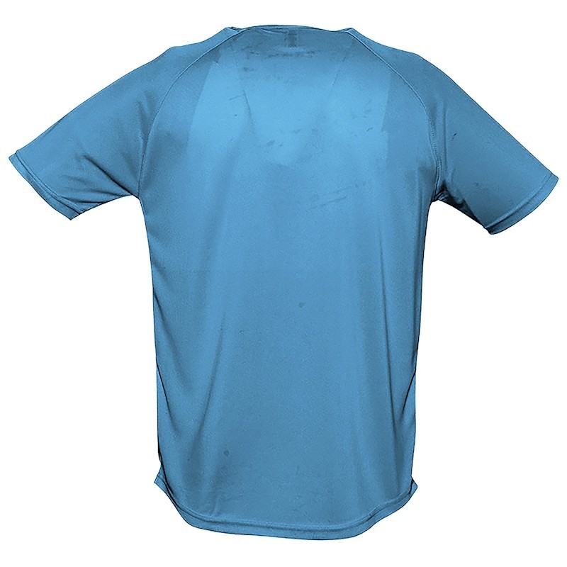 T-shirt professionnel respirant bleu aqua dos