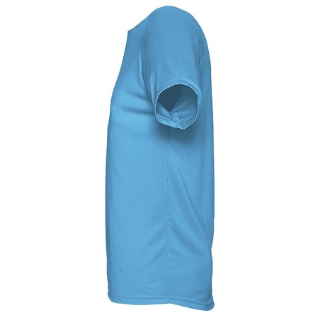 T-shirt léger manches courtes bleu aqua vue profil