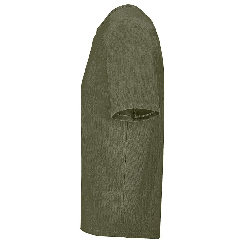 T-shirt respirant manches courtes kaki profil