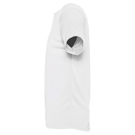 T-shirt respirant blanc manches courtes profil