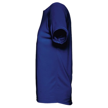 T-shirt respirant bleu royal vue profil