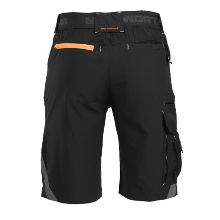 Bermuda de travail Ripstop noir et orange HORN Nine Worths face arrière