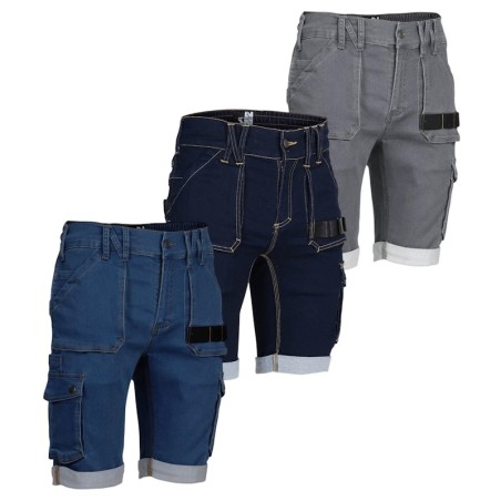 Bermuda de travail en denim stretch multipoches - BOLT NINE WORTHS