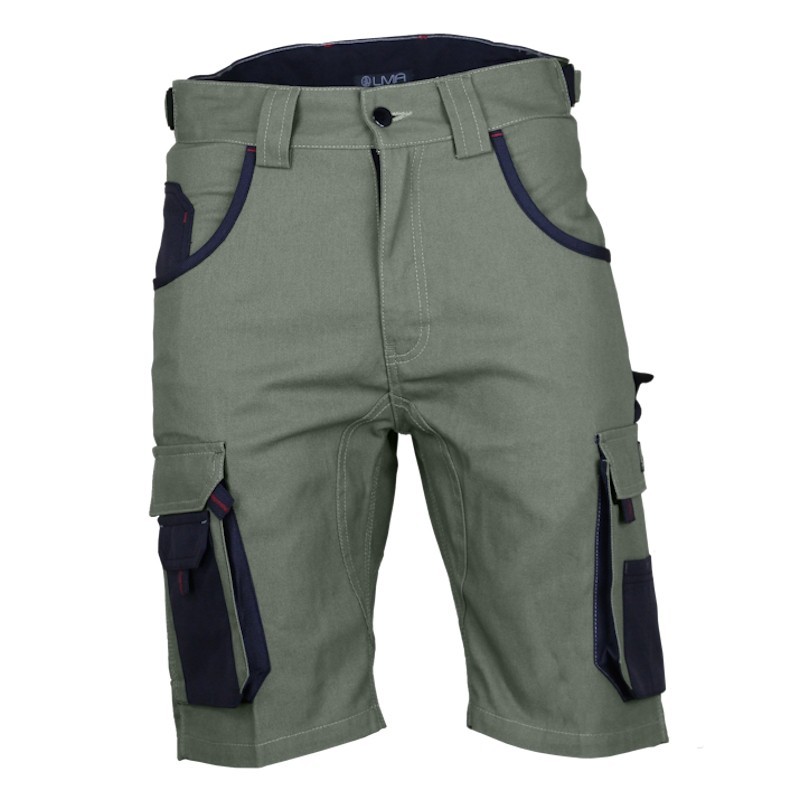 Bermuda de travail kaki multipoches CISAILLE LMA avec porte-marteau
