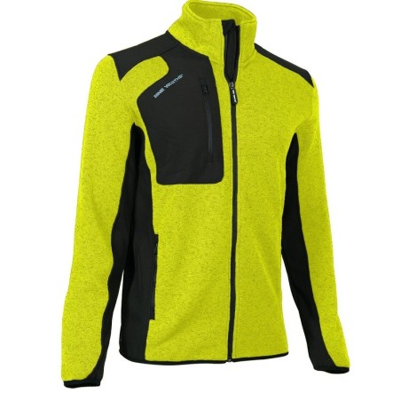 Gilet polaire professionnel North Ways Arsenal jaune vue trois quarts