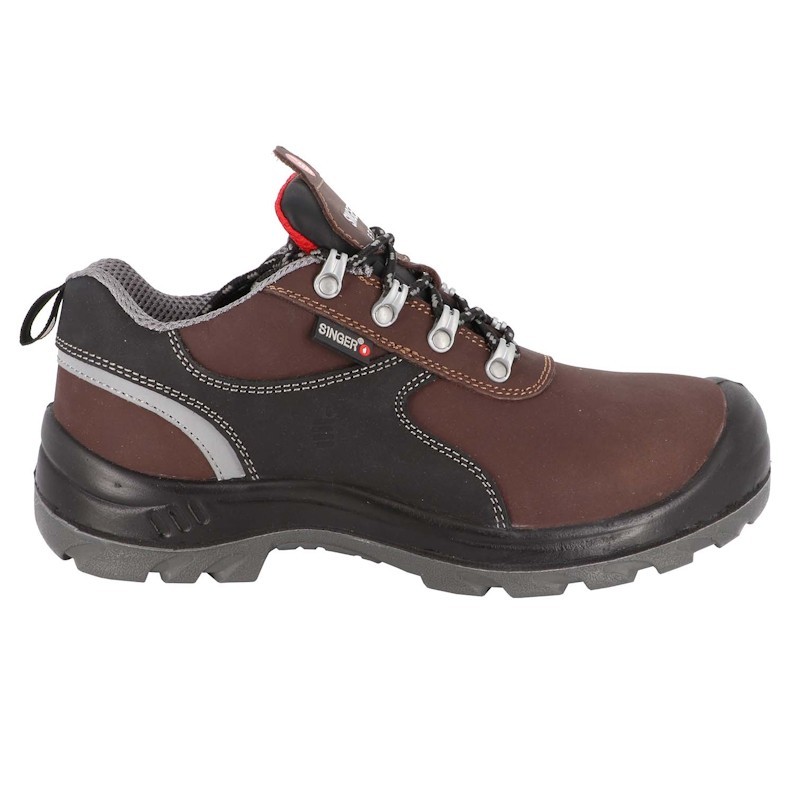 Chaussure de sécurité basse TRANO SINGER cuir hydrofuge vue de profil