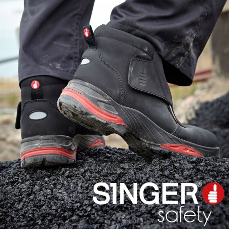 Chaussures de sécurité ETNA SINGER portées avec pantalon de travail