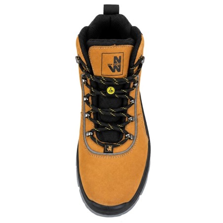 Chaussure de sécurité montante en cuir nubuck RYAN NINE WORTHS vue du dessus