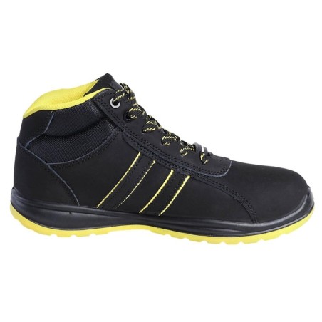 Chaussure de sécurité montante TYSON NINE WORTHS noir et jaune vue de profil