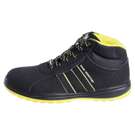 Chaussure de sécurité cuir nubuck S3 SRC ESD TYSON noir et jaune