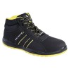 Chaussure de sécurité montante cuir nubuck S3 SRC ESD TYSON noir et jaune