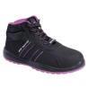 Chaussure de sécurité montante cuir nubuck S3 SRC ESD VENUS noir et rose