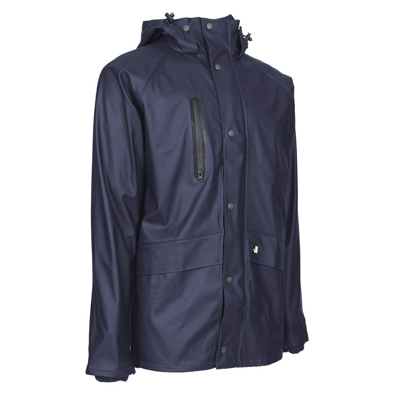 Veste de pluie de travail TUNA Nine Worths bleu marine vue de trois quarts