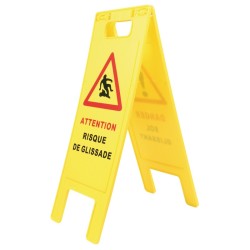 Panneau pliable jaune "Danger sol glissant / Risque de glissade" - BALPL1 SINGER